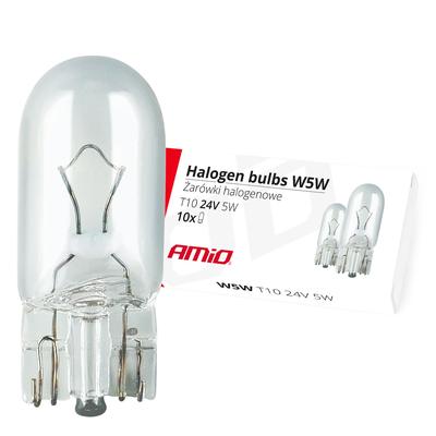 Halogēna spuldzes W5W T10 24 V 5 W W2.1×9.5d, 10 gab.