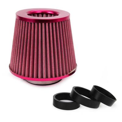 Universāls koniskais gaisa filtrs, sarkans, ar 3 montāžas adapteriem