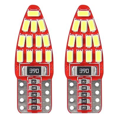 LED CANBUS spuldze T10e W5W 24SMD 3014 balta 12 V
