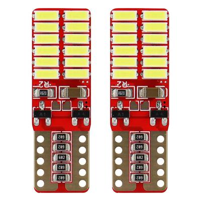 LED CANBUS spuldze T10e W5W 24SMD 4014 balta 12/24 V