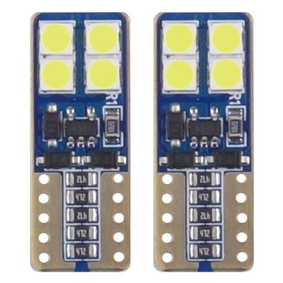 LED CANBUS spuldze T10e W5W 8SMD 2835 balta 12/24 V