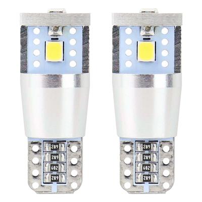 LED CANBUS spuldze T10e W5W 3SMD 2835 ALU balta 12/24 V