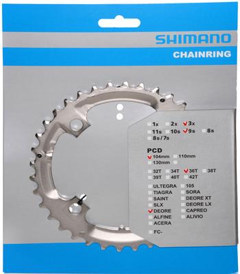 Zobrats SHIMANO M532 36T BCD:104mm. 3x9 ātr.      