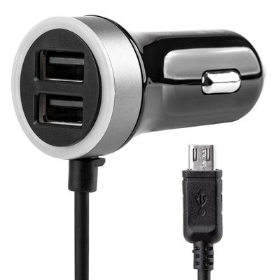 Auto lādētājs PCH PRO-01 12/24 V 2,4 A, Micro USB + 2×USB
