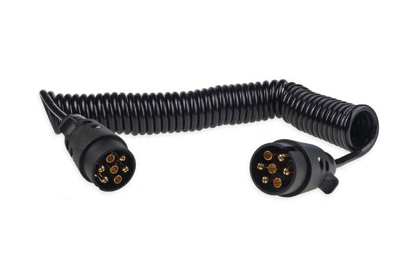 Piekabes spirālveida kabelis 7 PIN 12 V, 6 m
