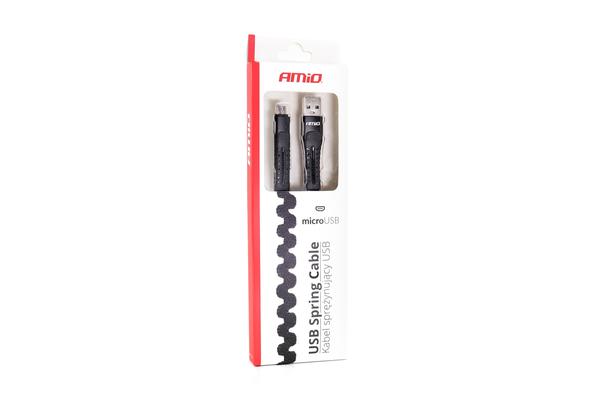 Spirālveida USB-A–Micro USB kabelis UC-12, 1,2 m