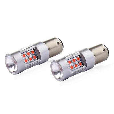LED CANBUS spuldze 1157 BAY15D PR21/5W 24SMD 3030 sarkana 12/24 V