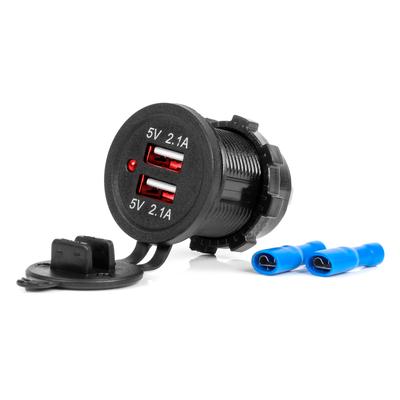 Ūdensizturīgs telefona lādētājs MOD-04 12/24 V, 2×USB