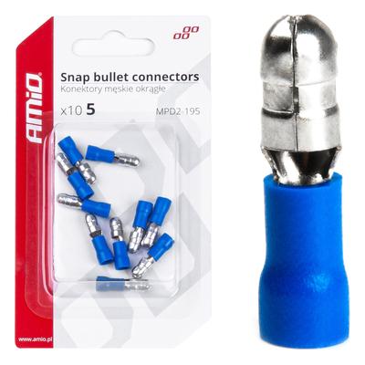 Apaļie vīrišķie savienotāji 5 mm 1,5–0,25 mm² 15 A, 10 gab.