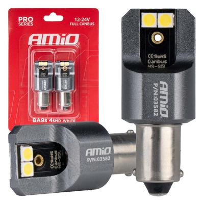 LED CANBUS PRO spuldze BA9S 4SMD 3030 Full CANBUS balta 12/24 V