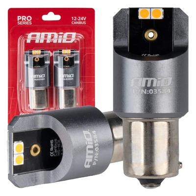 LED CANBUS PRO spuldze PY21W 4SMD 3030 oranža 12/24 V