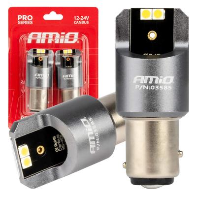 LED CANBUS PRO spuldze BAY15D P21/5W 4SMD 3030 balta 12/24 V