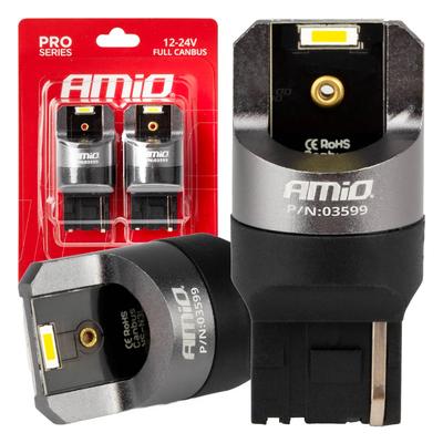 LED Full CANBUS spuldze 7440 W21W 2SMD balta