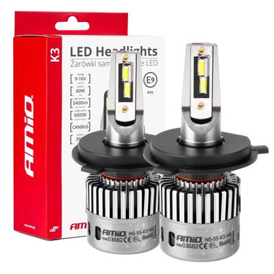 LED auto spuldzes K3 sērija H4/H19 CANBUS 6000 K 12 V