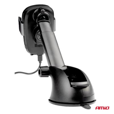 Telefona turētājs ar piesūcekni un 15 W bezvadu lādētāju