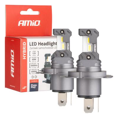 LED auto spuldzes Hybrid H4/H19 CANBUS 60 W 6000 K
