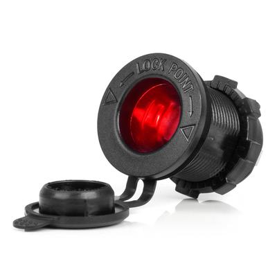 Ūdensizturīga auto piepīpētāja ligzda 12/24 V ar sarkanu LED apgaismojumu