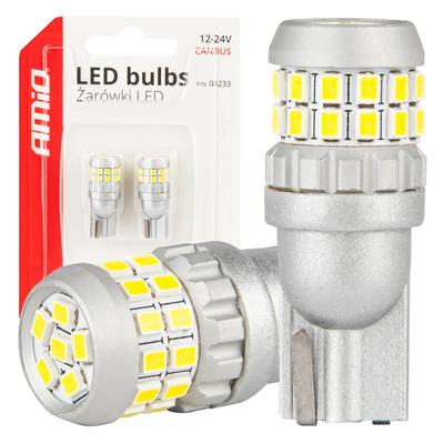 LED CANBUS spuldze T10 W5W 30SMD 2016 balta 12/24 V
