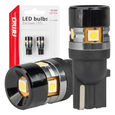 LED CANBUS spuldze T10 W5W 5SMD 3030 balta 12/24 V