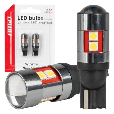 LED CANBUS spuldze T10 W5W 9SMD 3030 balta 12/24/36/48 V