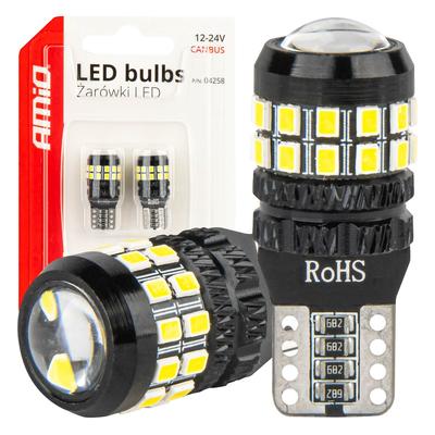 LED CANBUS spuldze T10 W5W 27SMD 2016 balta 12/24 V