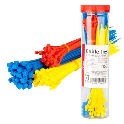 Daudzkrāsu plastmasas kabeļu savilcēju komplekts, 150 gab.