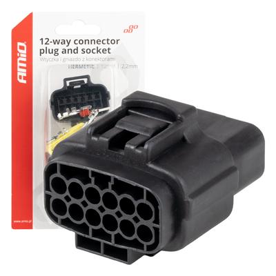 Spraudņa un ligzdas savienotāju komplekts 12 PIN 2,2 mm