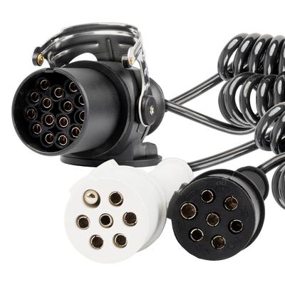 TIR spirālveida kabelis 2×7 PIN/15 PIN N/S tips 5 m 24 V