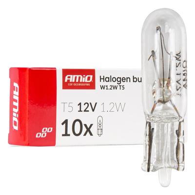 Halogēna spuldzes T5 12 V 1,2 W W2×4.6d baltas, 10 gab.