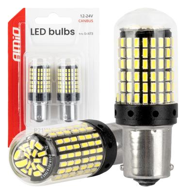LED CANBUS spuldze 1156 BA15S P21W/R10W/R5W 4SMD 1860 balta 12/24 V