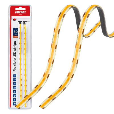 Elastīgas LED COB lentes oranžas 2×30 cm 12 V