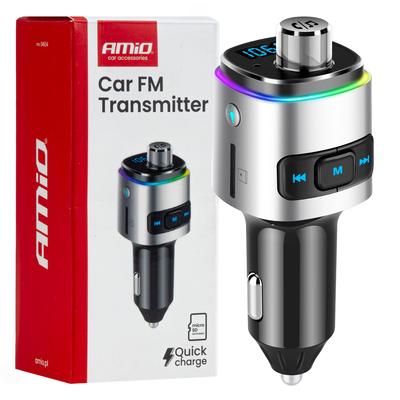 Auto FM raidītājs 12/24 V, 2×USB-A + microSD