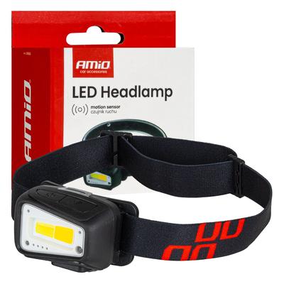LED COB galvas lukturis 1800 mAh