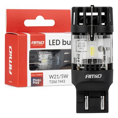 LED spuldze LumiTec T20D 7443 W21/5W Full CANBUS balta 12 V, 1 gab.