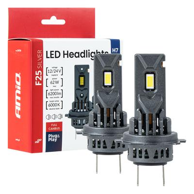 LED auto spuldzes F25 Silver Full CANBUS H7/H18 62 W 12/24 V