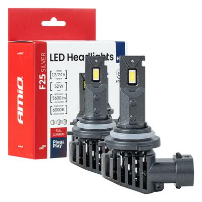 LED auto spuldzes F25 Silver Full CANBUS HB4 9006 52 W 12/24 V