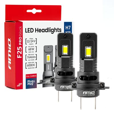 LED auto spuldzes F25 PRO Black Full CANBUS H7 68 W 12/24 V