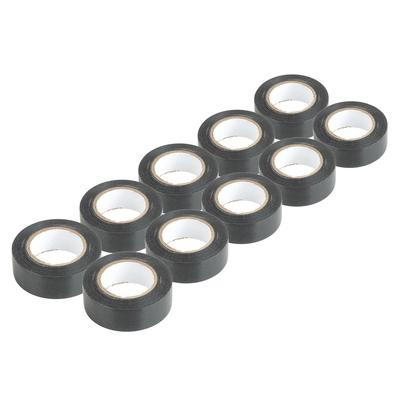 Melnu PVC izolācijas lenšu komplekts 19 mm × 20 m × 0,13 mm, 10 gab.