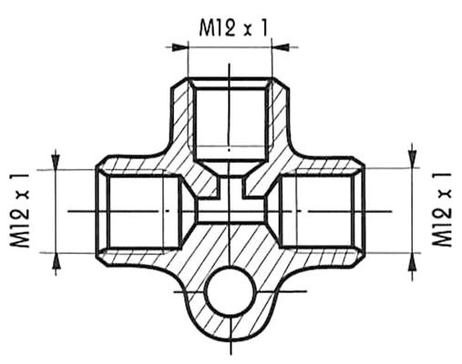 Br.c.T-veida savienotājs M12X1
