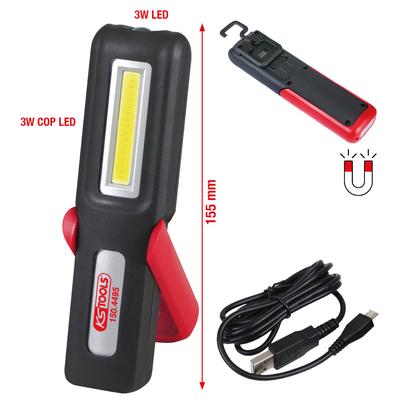 KS Tools pārnēsājama darbnīcas lampa, 3w 150lumenu COB LED