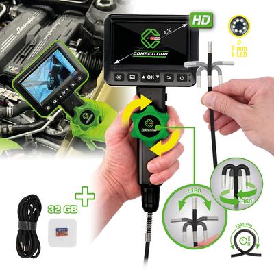 KS Tools COMPETITION HD videoskops, Ø 6,0 mm, 180° un 0° HD zonde