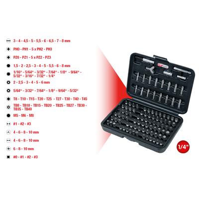 KS Tools 1/4 uzgaļu komplekts 100-daļīgs