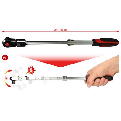 KS Tools 1/2 SlimPOWER teleskopiska 180° tarkšķatslēga 