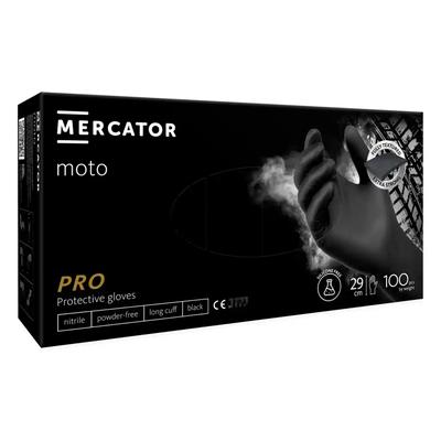 MERCATOR MOTO nitrila cimdi, melni, L izmērs, 100 gab.