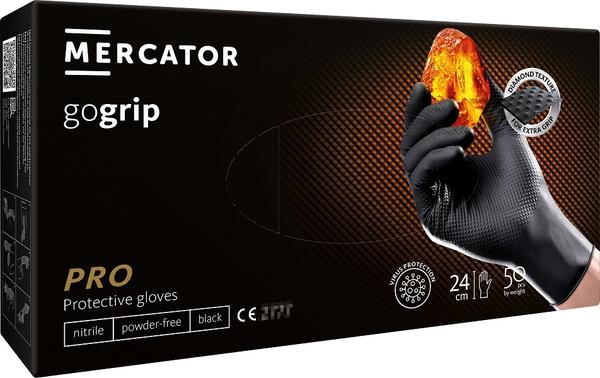 GoGrip nitrila cimdi, melni, XL izmērs, 50 gab.