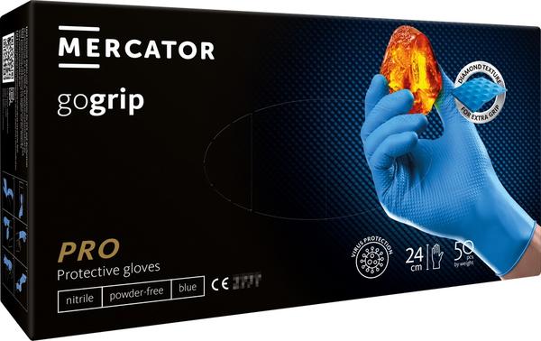 GoGrip nitrila cimdi, zili, L izmērs, 50 gab.