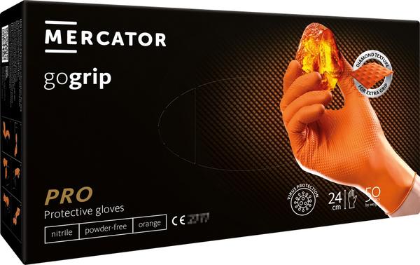 GoGrip nitrila cimdi, oranži, XXL izmērs, 50 gab.