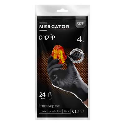 Mercator GoGrip nitrila cimdi, melni, M izmērs, 4 gab.