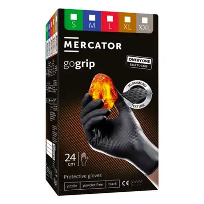 Mercator GoGrip ONE-BY-ONE nitrila cimdi, melni, XXL izmērs, 100 gab.