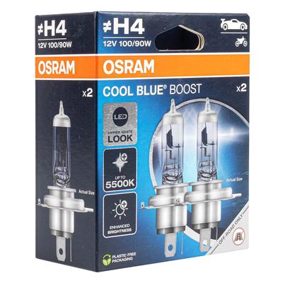 Halogēna spuldzes Osram H4 Cool Blue Boost 5000 K 12 V 100/90 W, 2 gab.